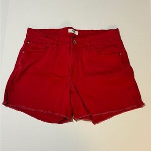 Kensie Women's Vibrant Red Jean Shorts